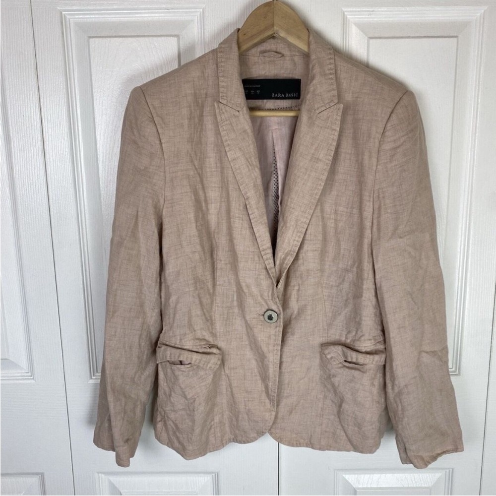 ⛱️Zara - Tan Linen Blazer - XL